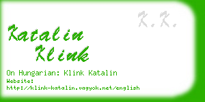 katalin klink business card